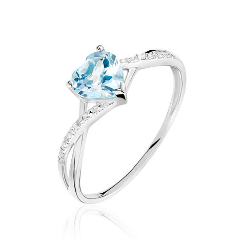 Bague Clothilde Or Blanc Topaze Et Oxyde De Zirconium - Bagues Coeur Femme | Histoire d’Or