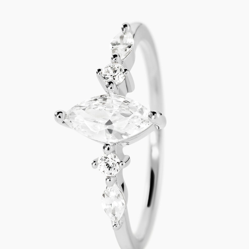 Bague Winter Sweetness Argent Blanc Oxyde De Zirconium - Bagues solitaires Femme | Histoire d&rsquo;Or