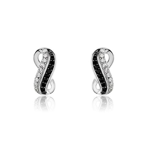 Boucles D'oreilles Puces Liraz Argent Blanc Oxyde De Zirconium - Boucles d'oreilles fantaisie Femme | Histoire d’Or