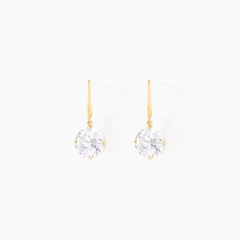 Boucles D'oreilles Pendantes Oxyde Rond Or Jaune Oxyde De Zirconium - Boucles d'oreilles pendantes Femme | Histoire d’Or