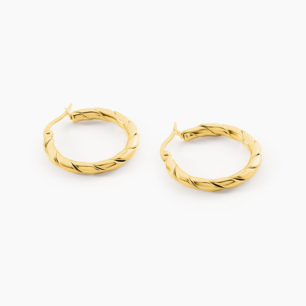 Cr&eacute;oles Gord Acier Jaune - Boucles d'oreilles cr&eacute;oles Femme | Histoire d&rsquo;Or