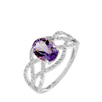 Bague Tina Or Blanc Amethyste Et Diamant