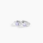 Creoles Rio Argent Blanc Oxyde De Zirconium - Boucles d'oreilles cr&eacute;oles Femme | Histoire d&rsquo;Or