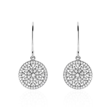 Boucles D'oreilles Pendantes Brunilda Argent Blanc Oxyde De Zirconium - Boucles d'oreilles fantaisie Femme | Histoire d&rsquo;Or