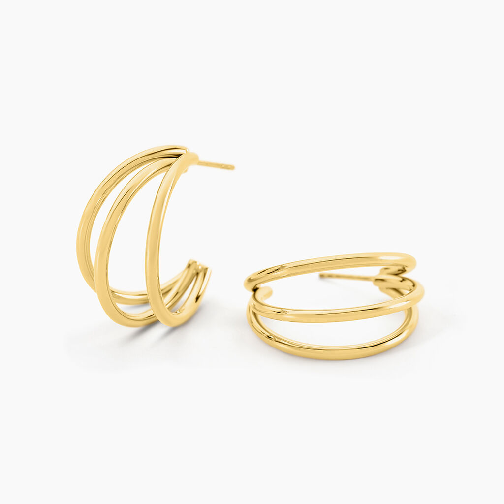 Créoles Maia Acier Doré - Boucles d'oreilles créoles Femme | Histoire d’Or