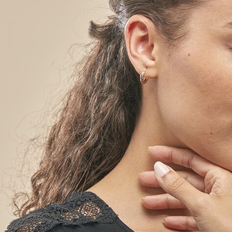 Créoles Tita Or Bicolore - Boucles d'oreilles créoles Femme | Histoire d’Or