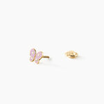 Boucles D'Oreilles Puces Pierrine Or Jaune Oxyde De Zirconium - Boucles d'oreilles 18 carats Femme | Histoire d&rsquo;Or