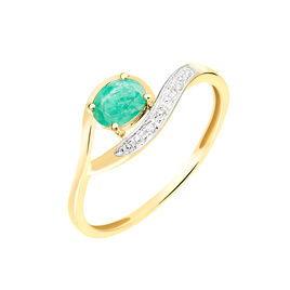 Bague Sagesse Or Jaune Emeraude Et Diamant - Bagues solitaires Femme | Histoire d’Or