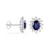 Boucles D'oreilles Or Blanc Saphir Diamants - Clous d'oreilles Femme | Histoire d’Or