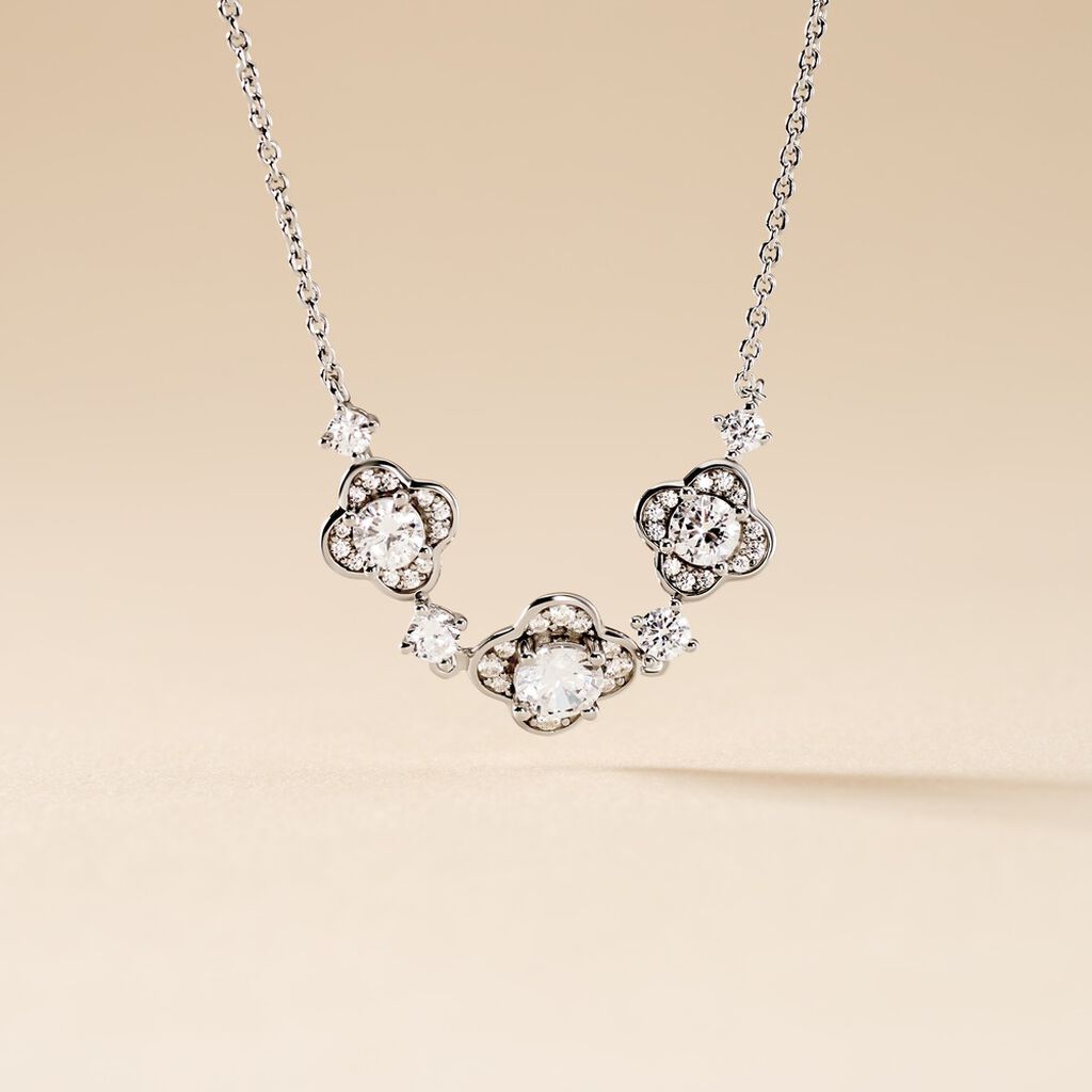 Collier Edyta Argent Blanc Oxyde De Zirconium - Colliers Femme | Histoire d’Or