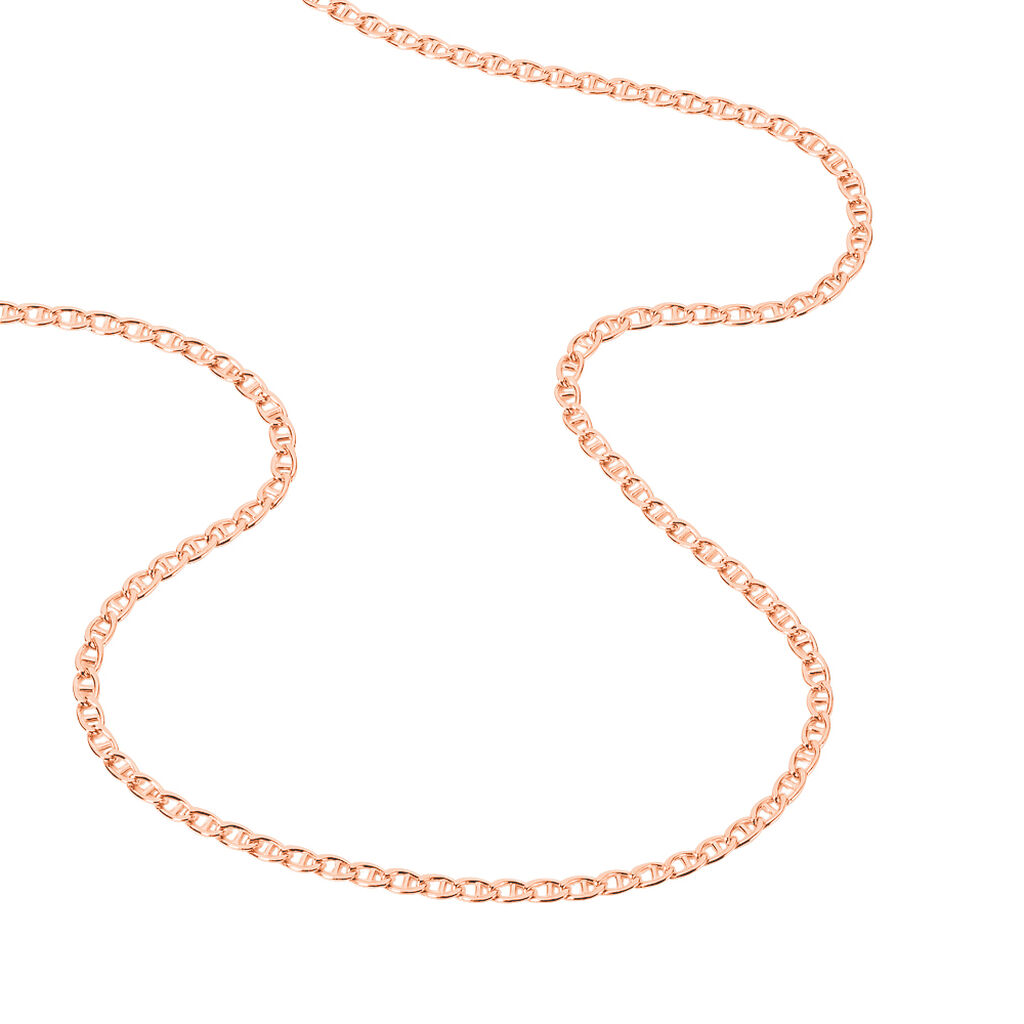 Collier Capucin Or Rose Maille Marine Plate - Chaines Femme | Histoire d’Or