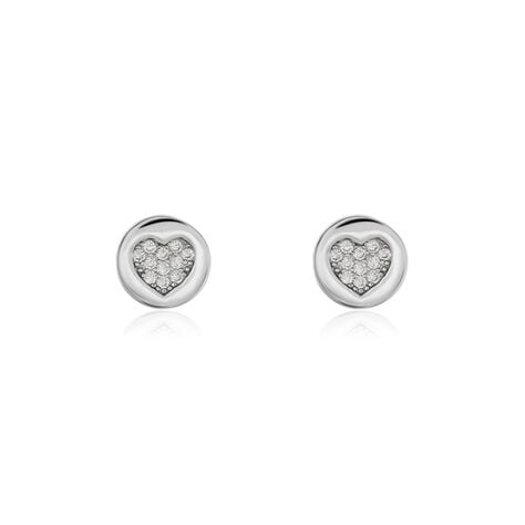 Boucles D'oreilles Puces Argent Blanc Chaker Oxydes De Zirconium - Boucles d'oreilles fantaisie Femme | Histoire d’Or