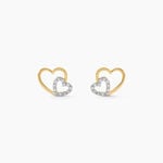 Boucles D'Oreilles Puces Marineta Argent Dor&eacute; A L'Or 750/1000 Oxyde De Zirconium - Clous d'oreilles  | Histoire d&rsquo;Or