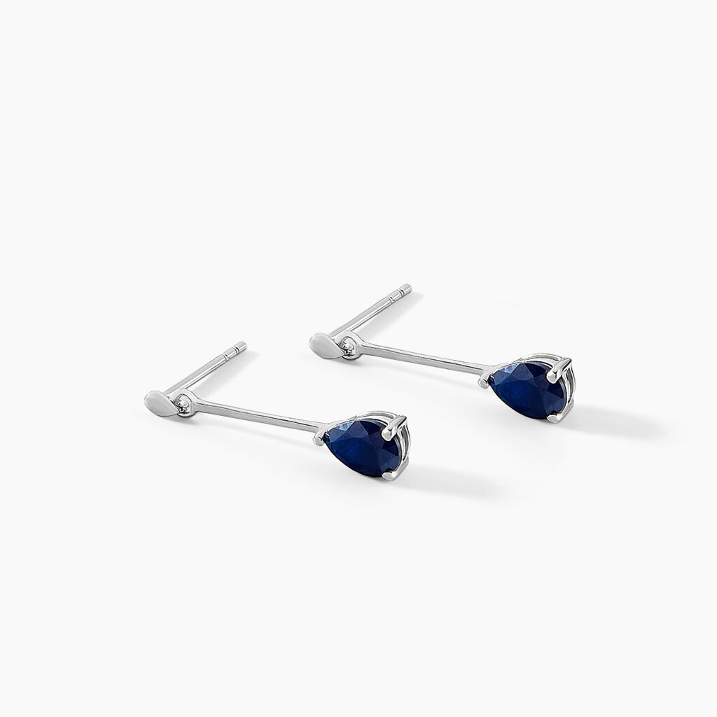 Boucles D'oreilles Pendantes Goutte Or Blanc Saphir - Boucles d'oreilles pendantes Femme | Histoire d’Or