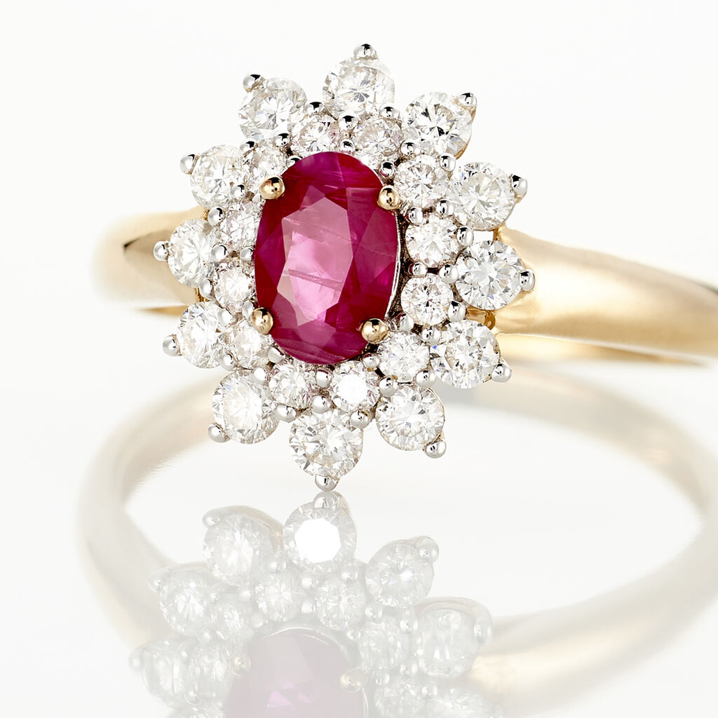 Bague Ivan Or Jaune Rubis Et Diamant - Bagues solitaires Femme | Histoire d’Or