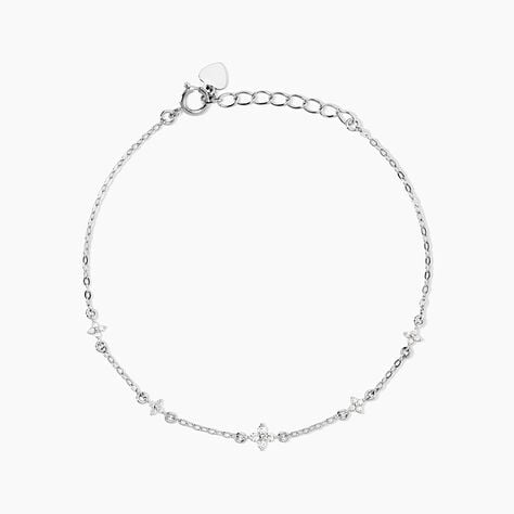 Bracelet Clova Argent Blanc Oxyde De Zirconium - Bracelets Femme | Histoire d&rsquo;Or