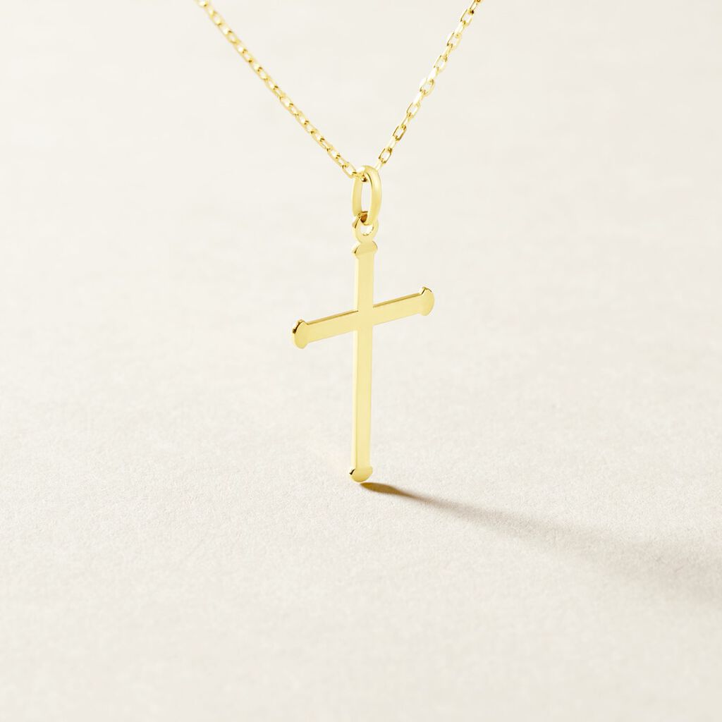 Pendentif Alyssa Croix Or Jaune - Pendentifs Communion Femme | Histoire d’Or