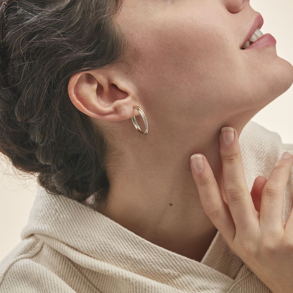 Créoles Tita Or Bicolore - Boucles d'oreilles créoles Femme | Histoire d’Or