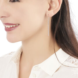 Boucles D'oreilles Pendantes Melodie Argent Blanc - Boucles d'oreilles fantaisie Femme | Histoire d’Or