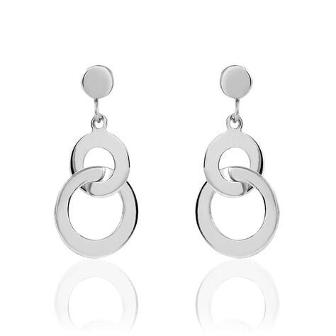 Boucles D'oreilles Pendantes Anjeza Argent Blanc - Boucles d'oreilles fantaisie Femme | Histoire d’Or