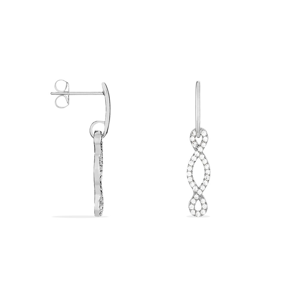 Boucles D'oreilles Pendantes Carla Argent Blanc Oxyde De Zirconium - Boucles d'oreilles fantaisie Femme | Histoire d’Or