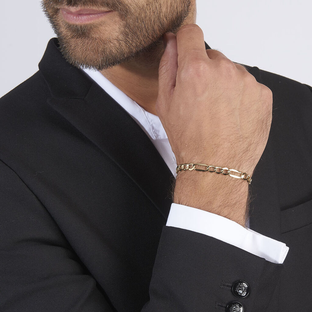 Bracelet Or Jaune Maille Alternée - Bracelets chaîne Homme | Histoire d’Or