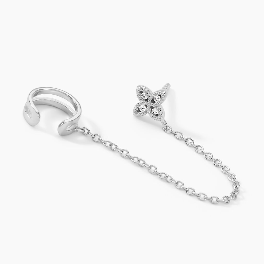 Bijou D'oreille Unitaire Argent Blanc Heh Oxydes De Zirconium - Boucles d'oreilles fantaisie Femme | Histoire d’Or