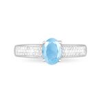 Bague Crista Or Blanc Topaze Et Diamant - Bagues solitaires Femme | Histoire d&rsquo;Or