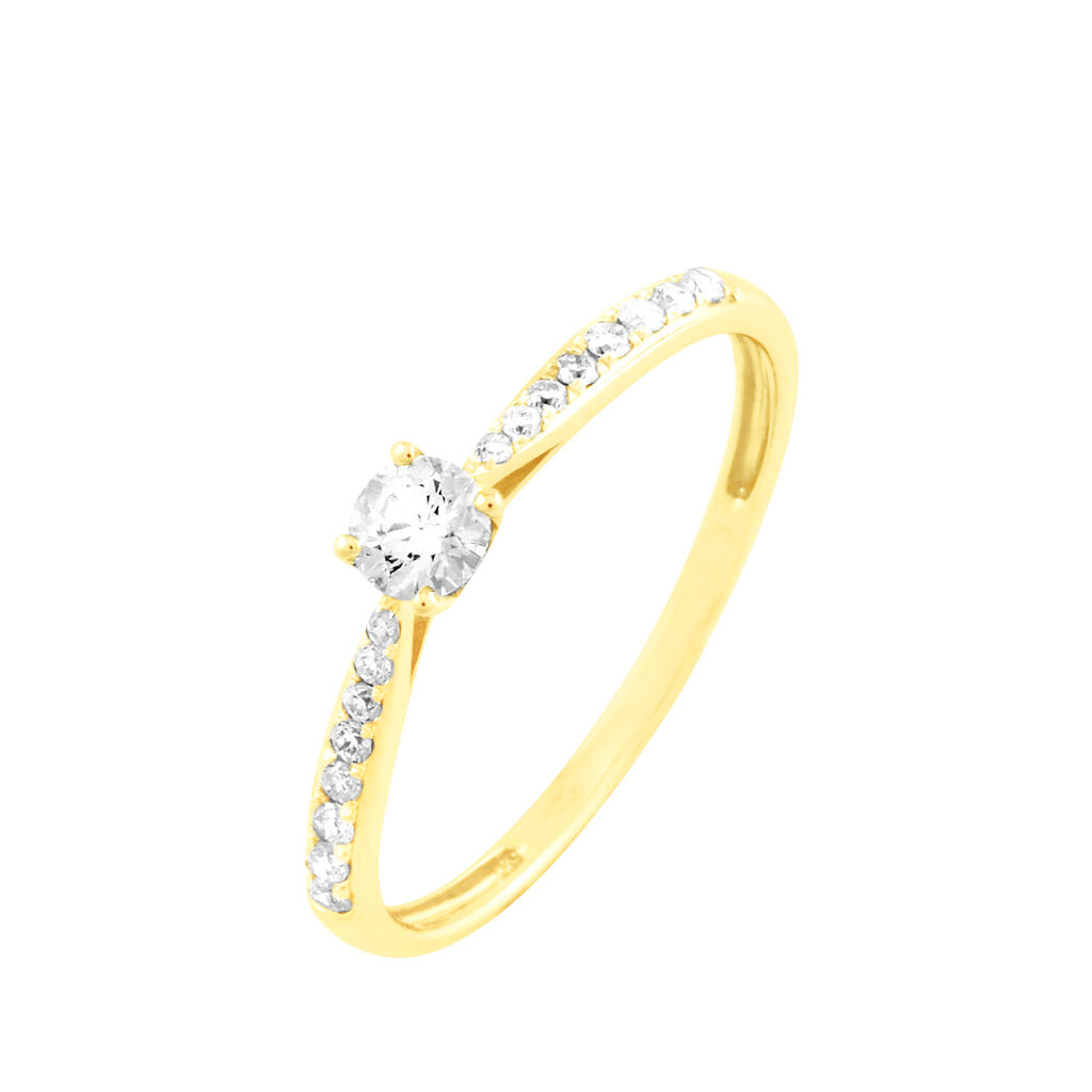 Bague Solitaire Laetitia Or Jaune Diamant - Bagues solitaires Femme | Histoire d’Or