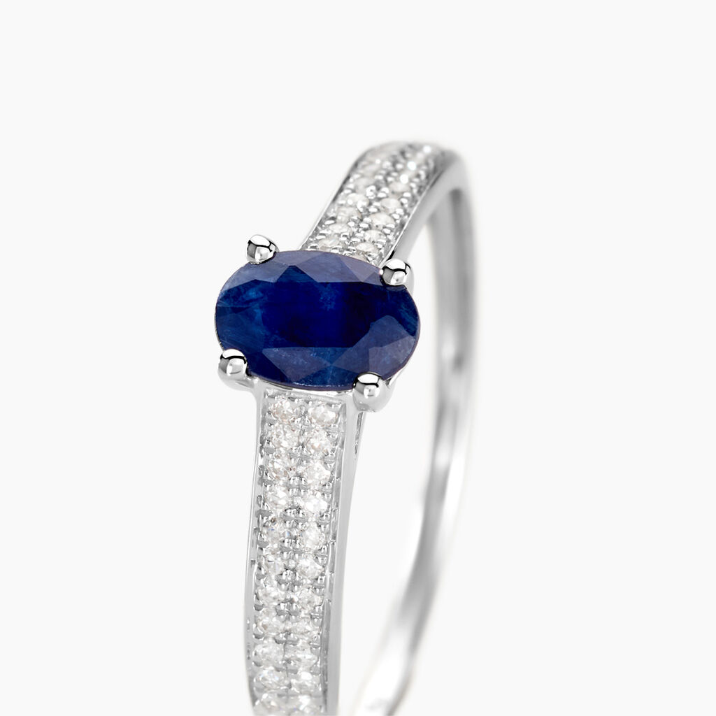 Bague Crista Or Blanc Saphir Et Diamant - Bagues solitaires Femme | Histoire d’Or