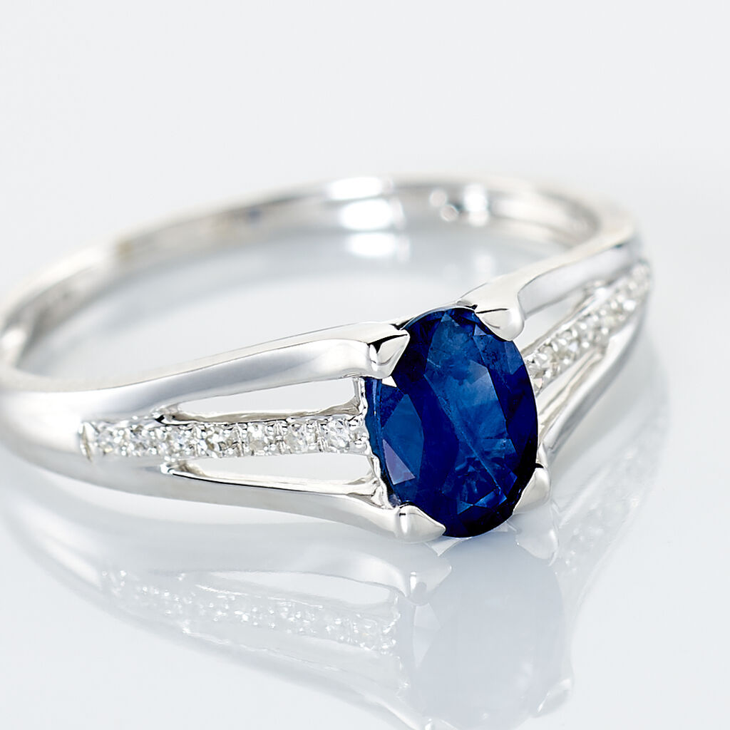 Bague Denise Or Blanc Saphir Et Diamant - Bagues solitaires Femme | Histoire d&rsquo;Or