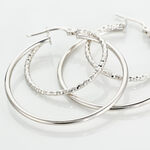 Cr&eacute;oles Argent Blanc Marjorie - Boucles d'oreilles cr&eacute;oles Femme | Histoire d&rsquo;Or