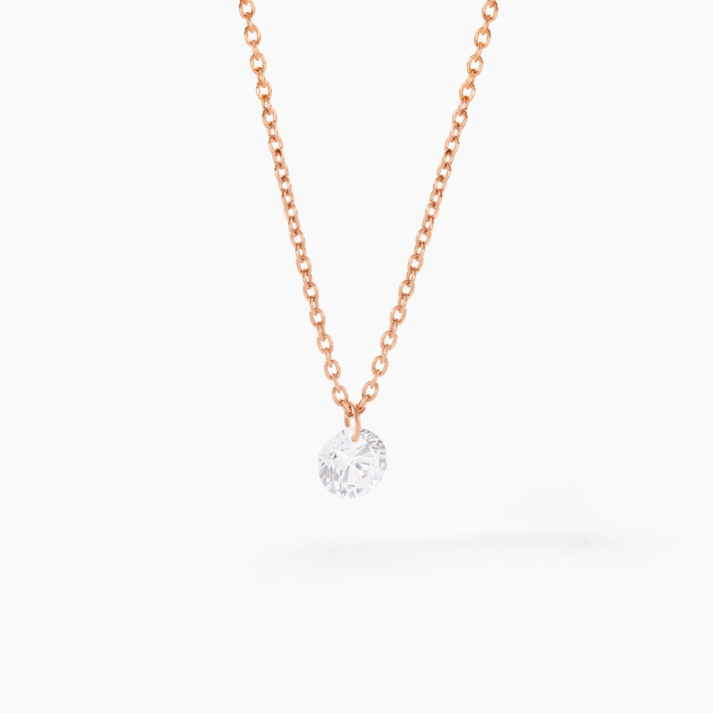 Collier Constantin Argent Rose Oxyde De Zirconium - Colliers fantaisie Femme | Histoire d&rsquo;Or