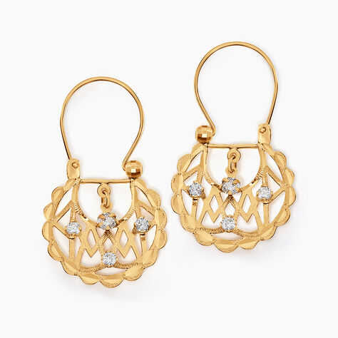 Créoles Aldous Or Jaune Oxyde De Zirconium - Boucles d'oreilles créoles Femme | Histoire d’Or