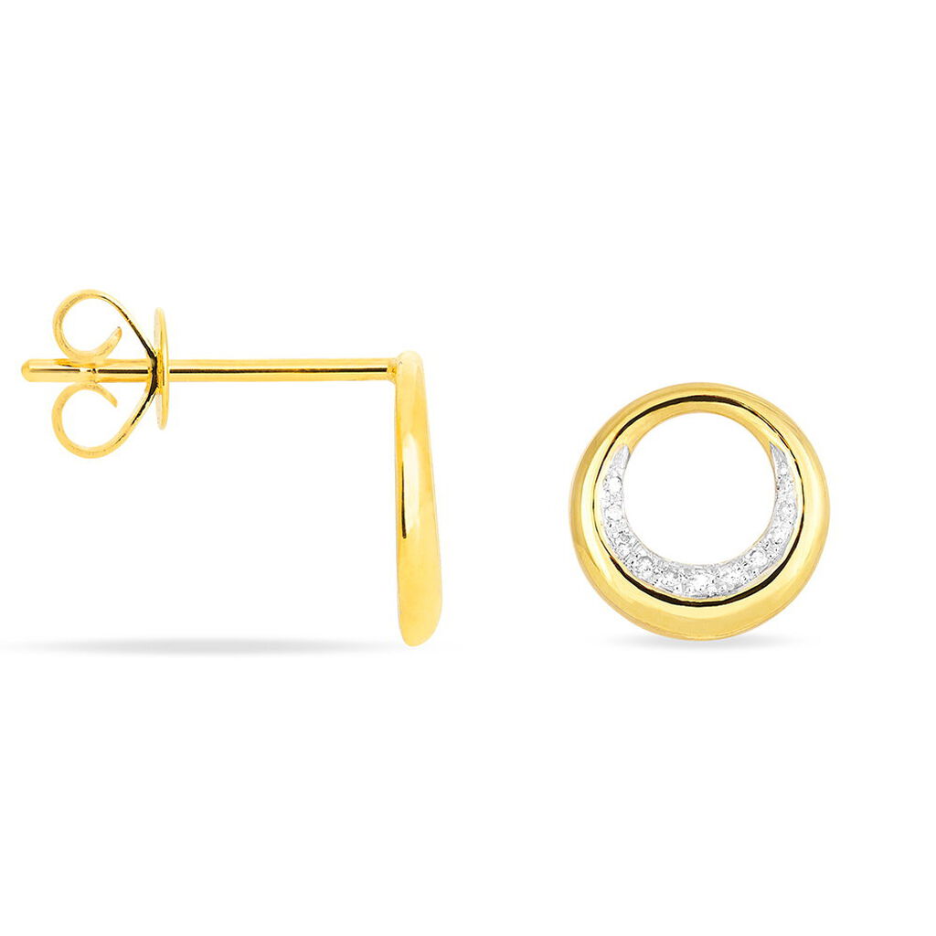 Boucles D'oreilles Puces Batoul Or Jaune Diamant - Clous d'oreilles Femme | Histoire d’Or