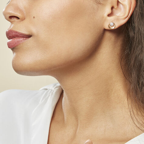 Boucles D'oreilles Puces Liana Or Jaune Diamant - Clous d'oreilles Femme | Histoire d’Or