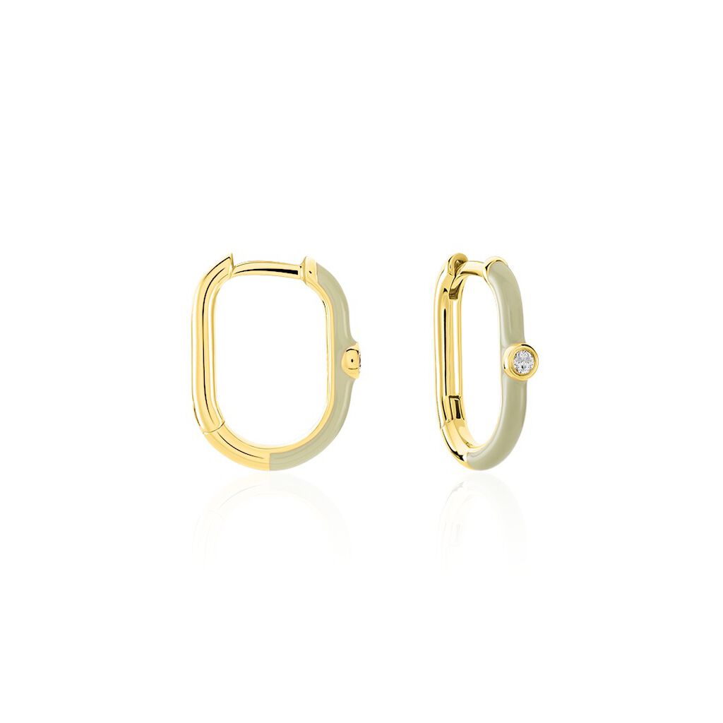 Créoles Infini Pop Argent Jaune Oxyde De Zirconium