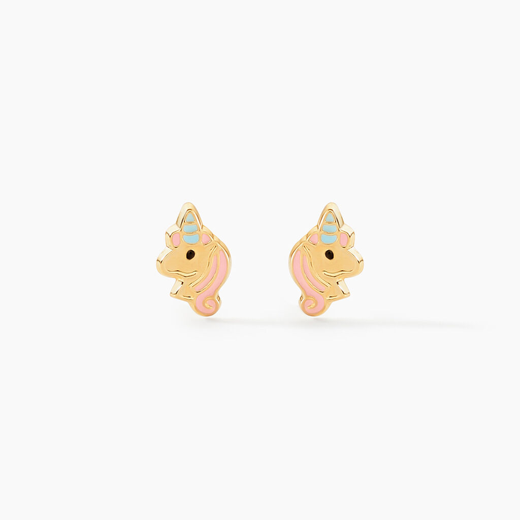 Boucles D'oreilles Puces Pegasus Or Jaune - Clous d'oreilles Enfant | Histoire d&rsquo;Or
