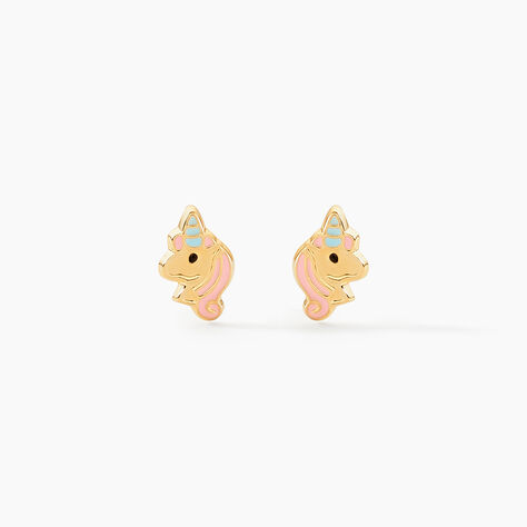 Boucles D'oreilles Puces Pegasus Or Jaune - Clous d'oreilles Enfant | Histoire d&rsquo;Or