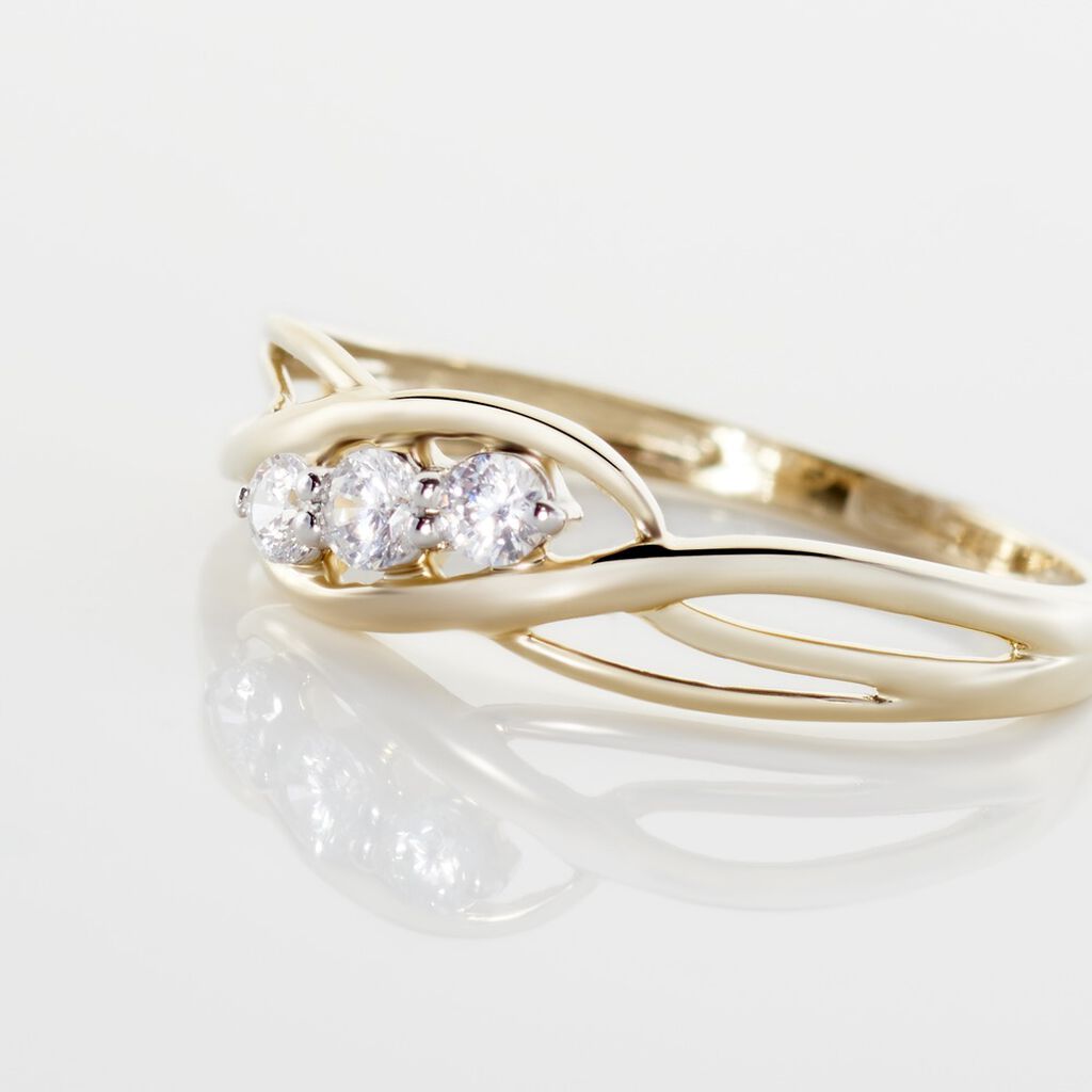 Bague Or Jaune Shaleana Oxydes De Zirconium - Bagues solitaires Femme | Histoire d&rsquo;Or