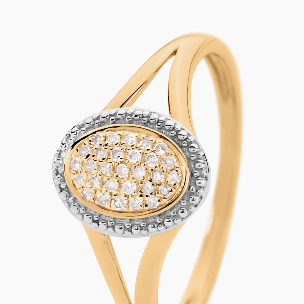 Bague Or Jaune Finola Diamants - Bagues avec pierre Femme | Histoire d’Or