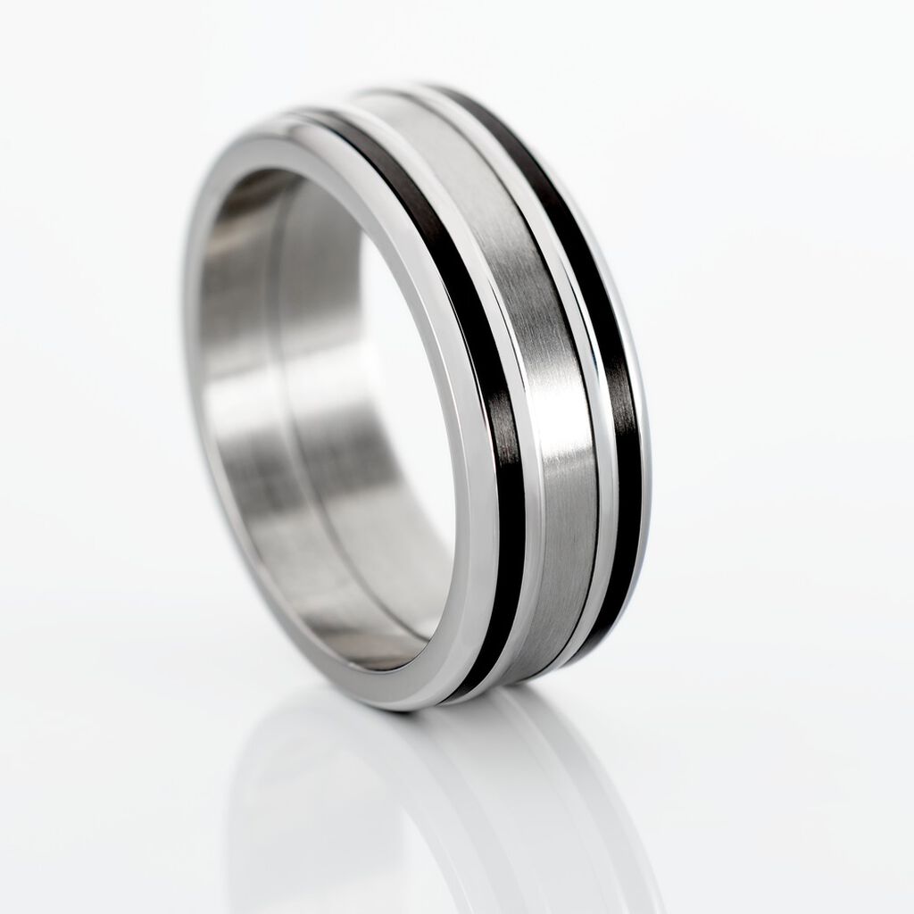 Bague Margalith Acier Blanc - Bagues fantaisie Homme | Histoire d’Or