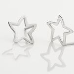 Boucles D'oreilles Puces Alphonsine Etoile De Mer Or Blanc - Clous d'oreilles Femme | Histoire d&rsquo;Or