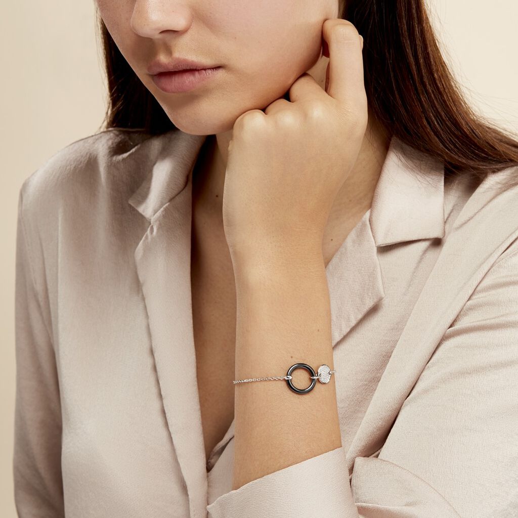 Bracelet Issara Argent Blanc Céramique Et Oxyde De Zirconium - Bracelets Femme | Histoire d’Or