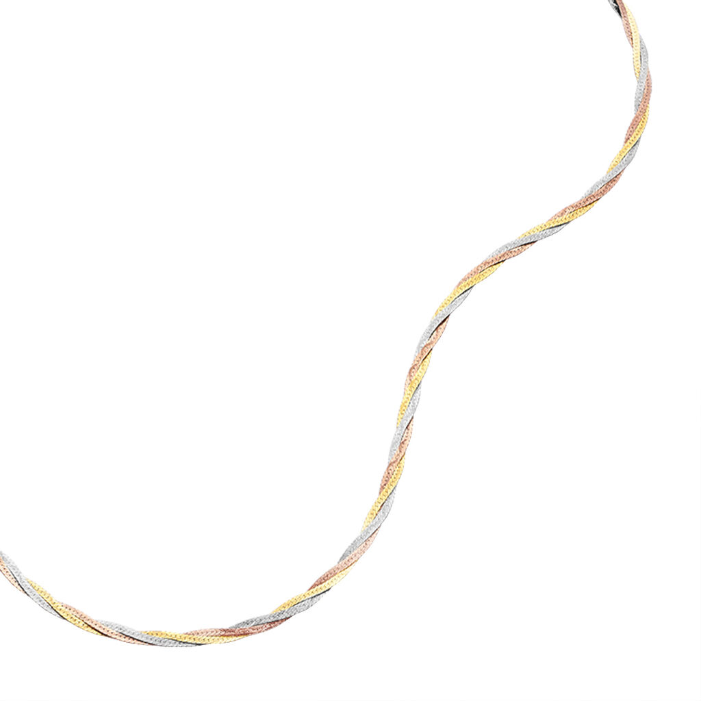 Collier Jasmin Tresse 3 Fils Or Tricolore - Colliers Femme | Histoire d’Or