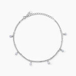 Cha&icirc;ne De Cheville Heidi Argent Blanc Oxyde De Zirconium - Cha&icirc;nes de cheville Femme | Histoire d&rsquo;Or