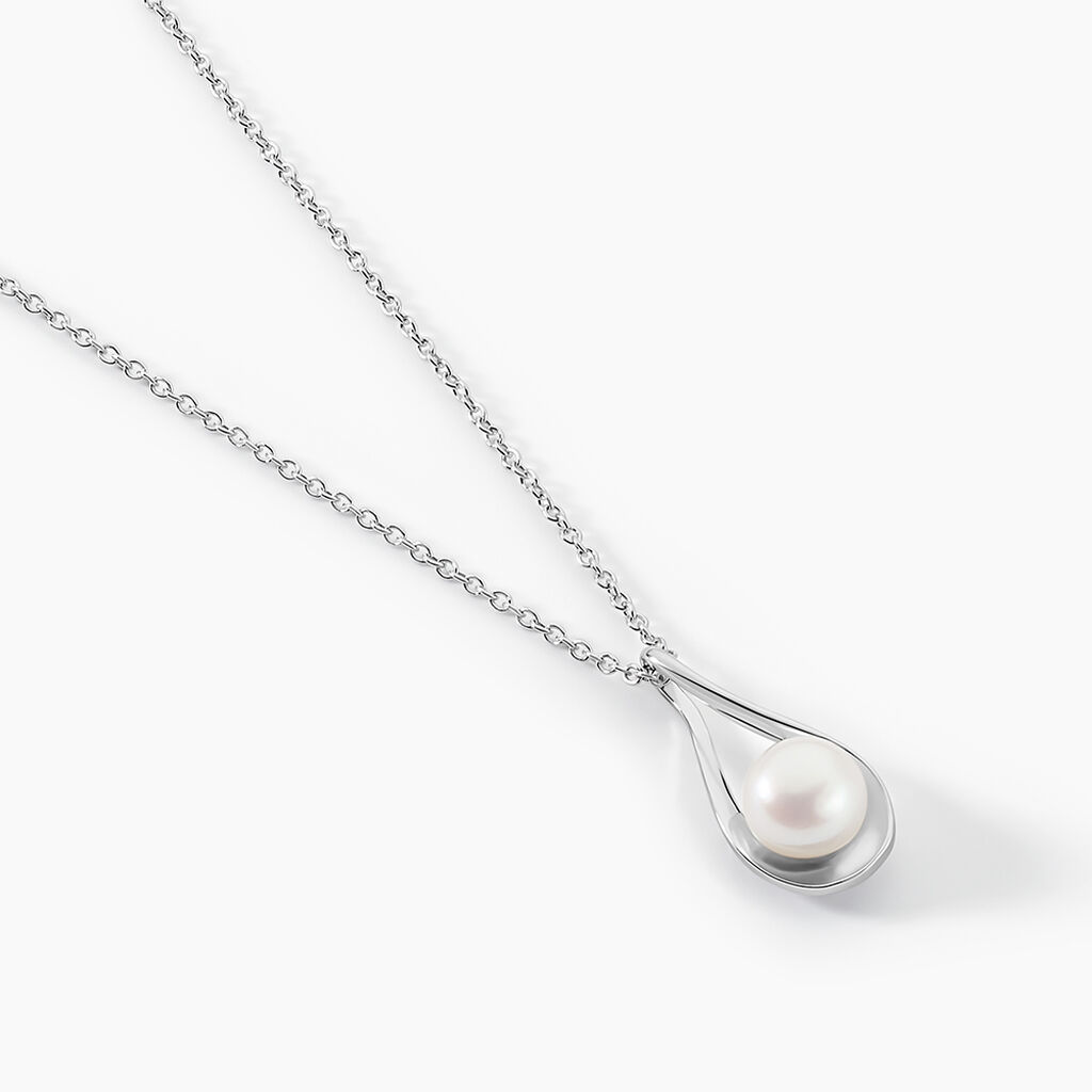 Collier Loren Argent Blanc Perle De Culture - Colliers fantaisie Femme | Histoire d&rsquo;Or