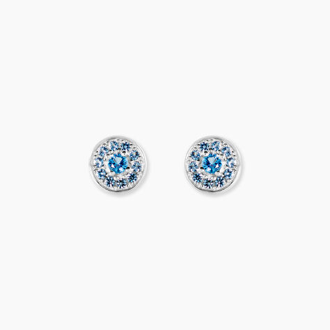 Boucles D'oreilles Puces Auxana Argent Blanc Oxyde De Zirconium - Boucles d'oreilles fantaisie Femme | Histoire d&rsquo;Or