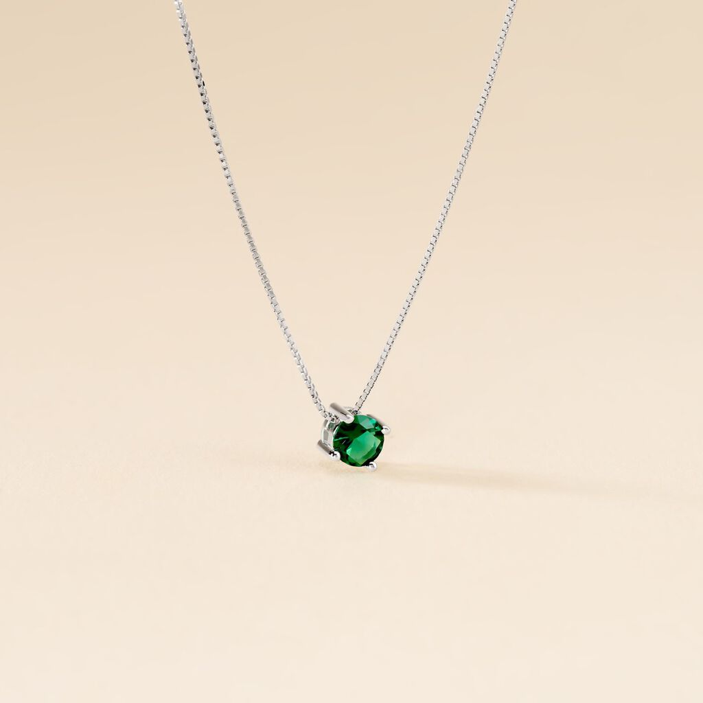 Collier Solitaire Argent Blanc Rio Santa Teresa Oxyde De Zirconium - Colliers fantaisie Femme | Histoire d&rsquo;Or