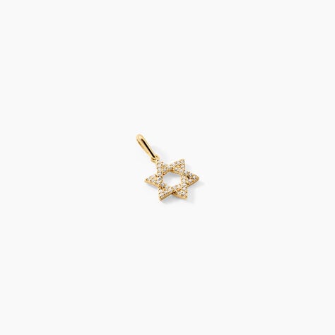 Pendentif Faye Argent Dor&eacute; A L'Or 750/1000 Oxyde De Zirconium - Pendentifs Femme | Histoire d&rsquo;Or